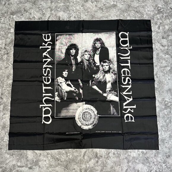 Vintage WHITESNAKE Flag Art Tapestry Decor Meta 80s Rock N Roll 1988 44X40 - Picture 1 of 2